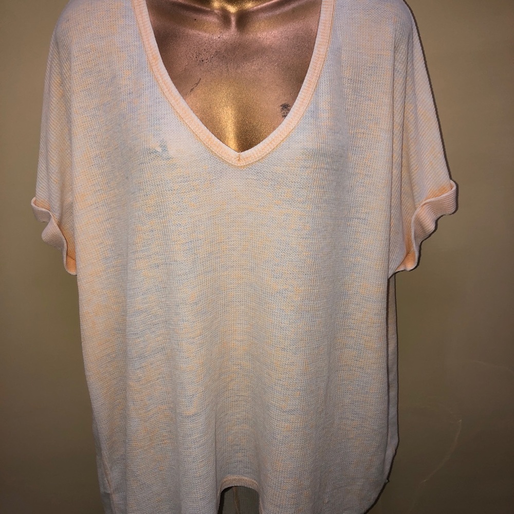 Peach love burnout waffle tie dye size m short sleeve shirt